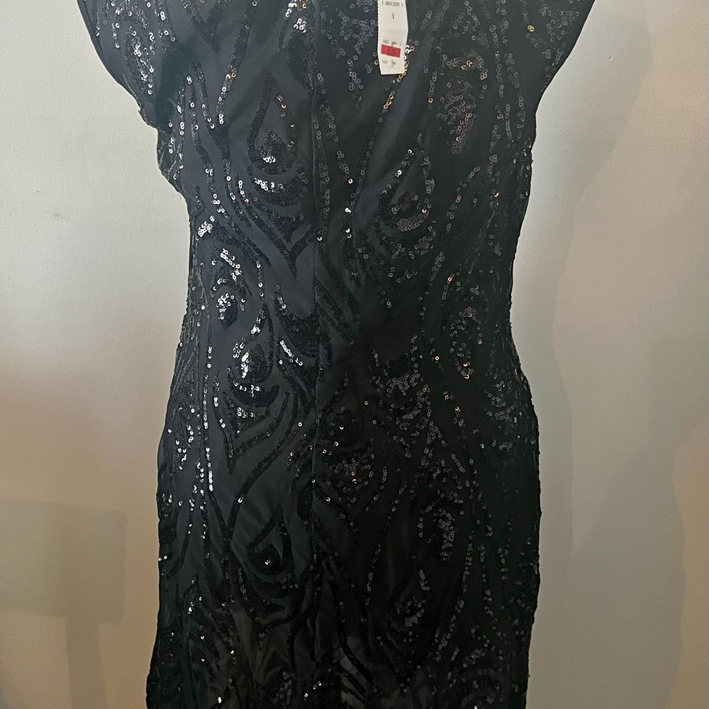 Connected Apparel Black Sequin Dress - Picture 4 of 7